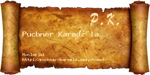 Puchner Karméla névjegykártya